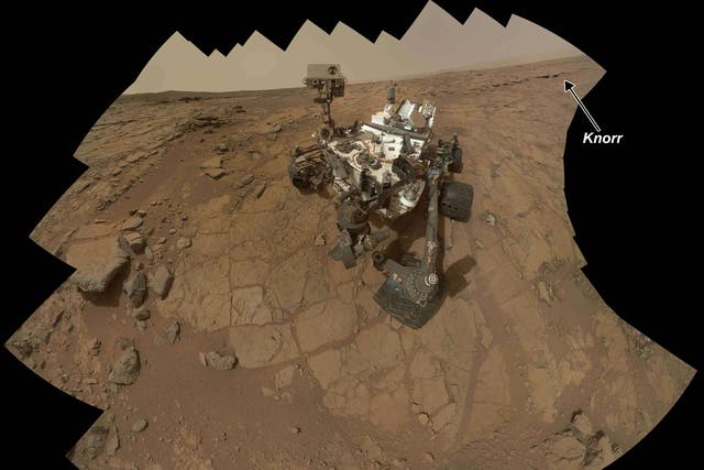 A self-portrait of NASA's Mars rover Curiosity combining 66 exposures taken by the rover's Mars Hand Lens Imager (MAHLI) during the 177th Martian day
