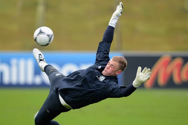 Joe Hart in training with England
