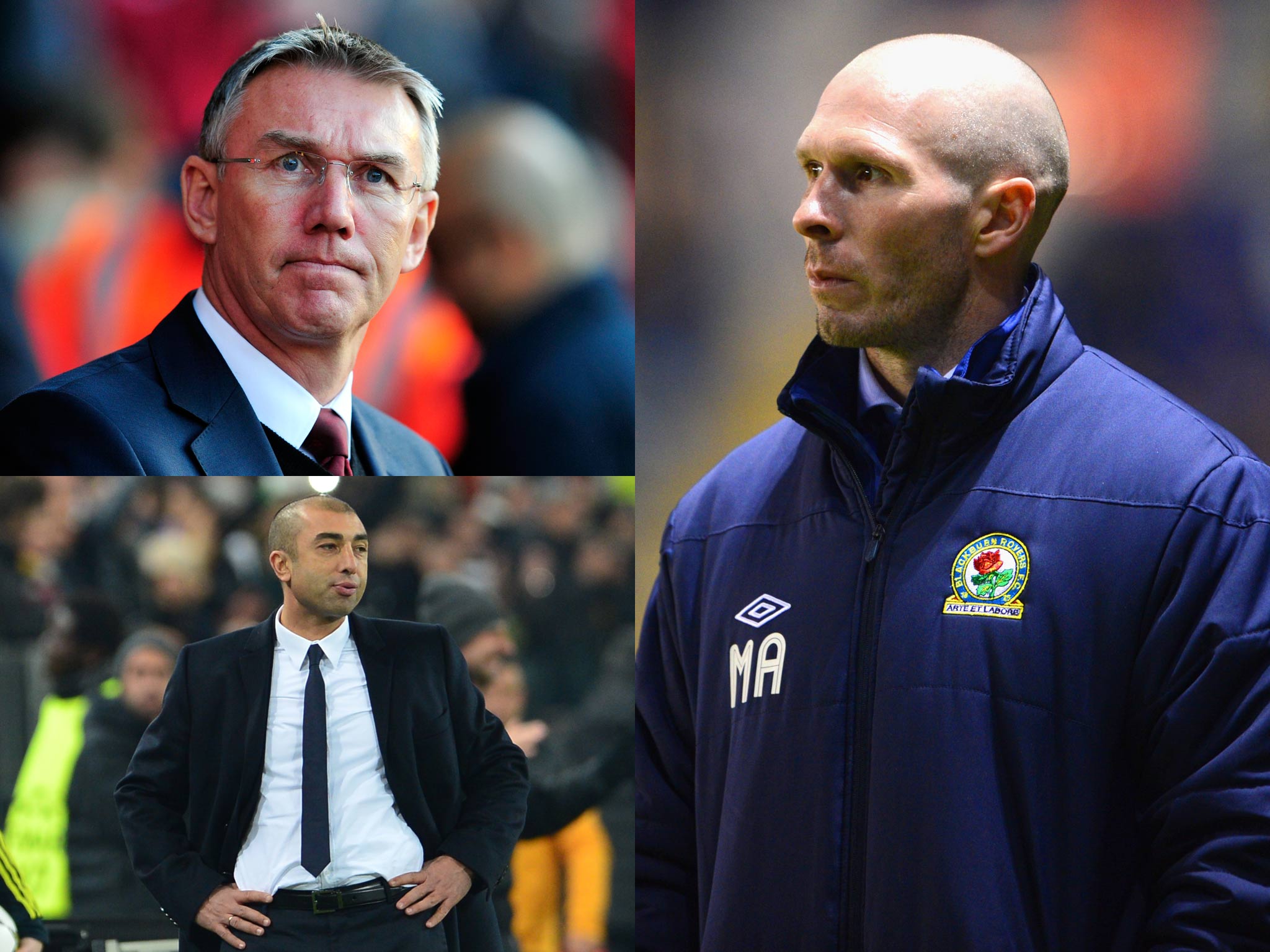 Clockwise from top left: Nigel Adkins, Michael Appleton, Roberto di Matteo