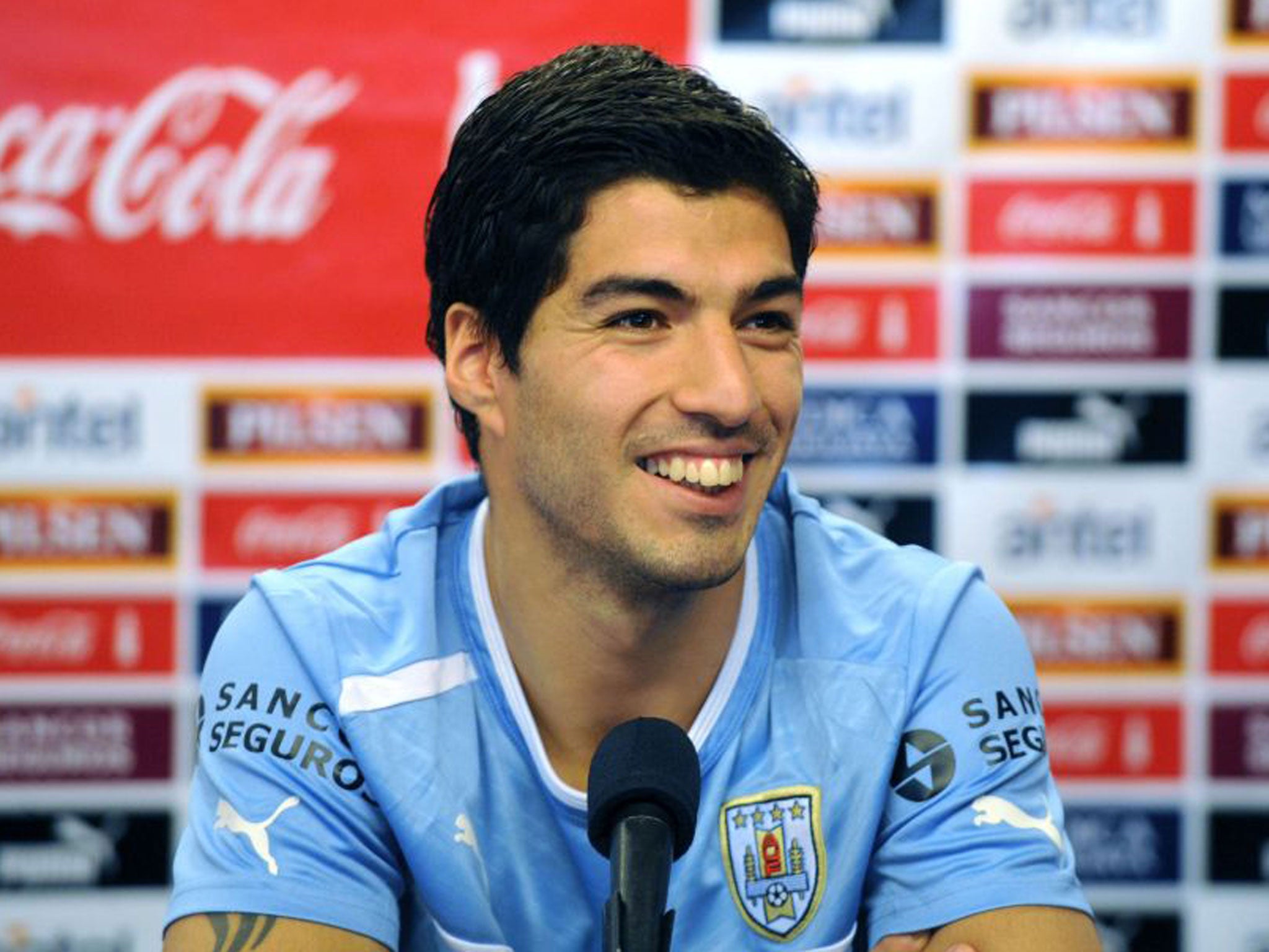 Liverpool’s Luis Suarez is currently with the Uruguay squad