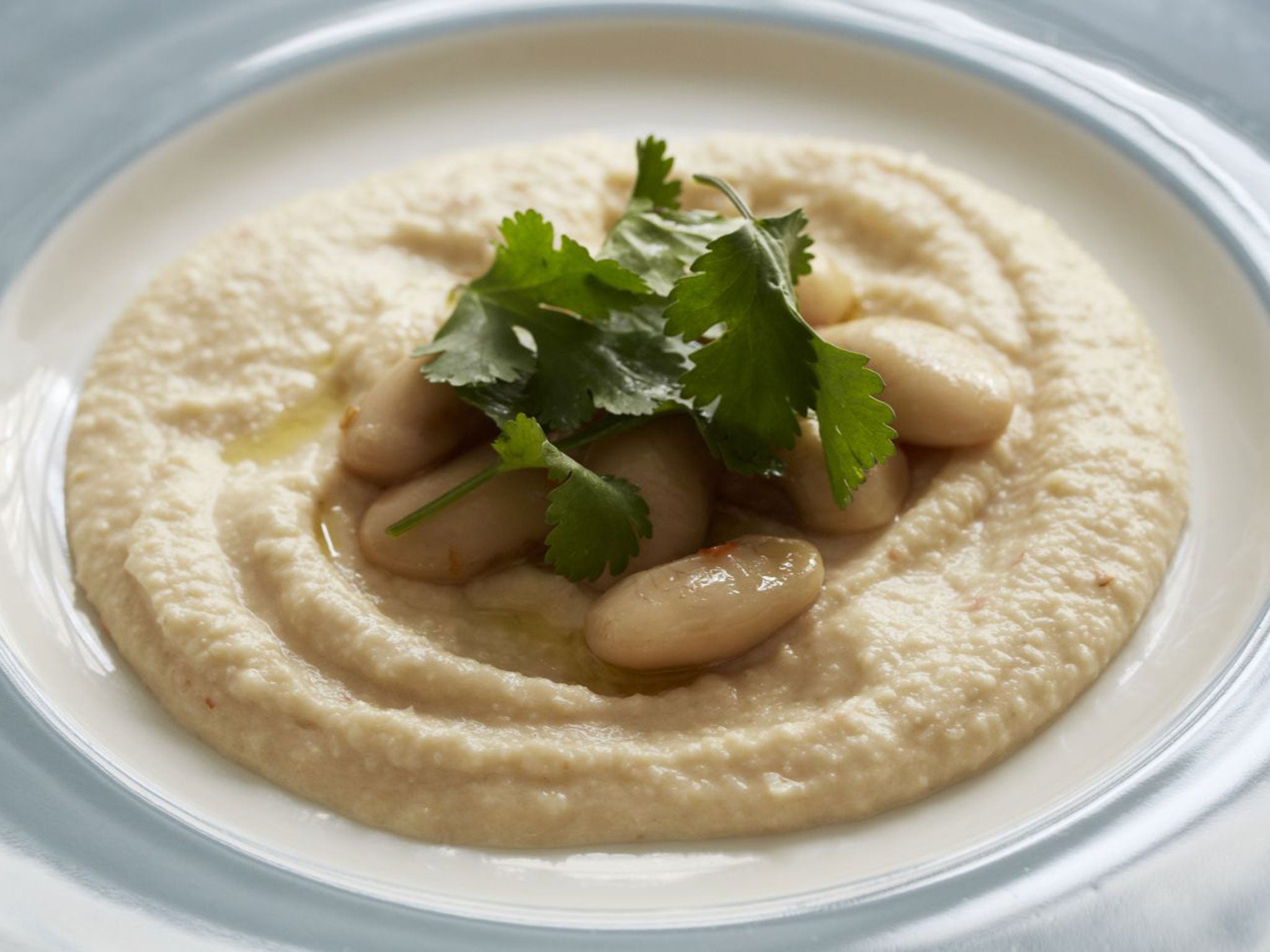 Whipped butter beans with chilli and coriander