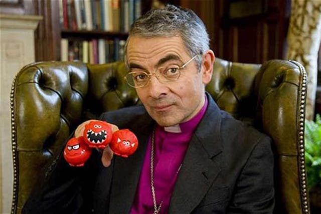 Rowan Atkinson in his Comic Relief sketch as Archbishop of Canterbury