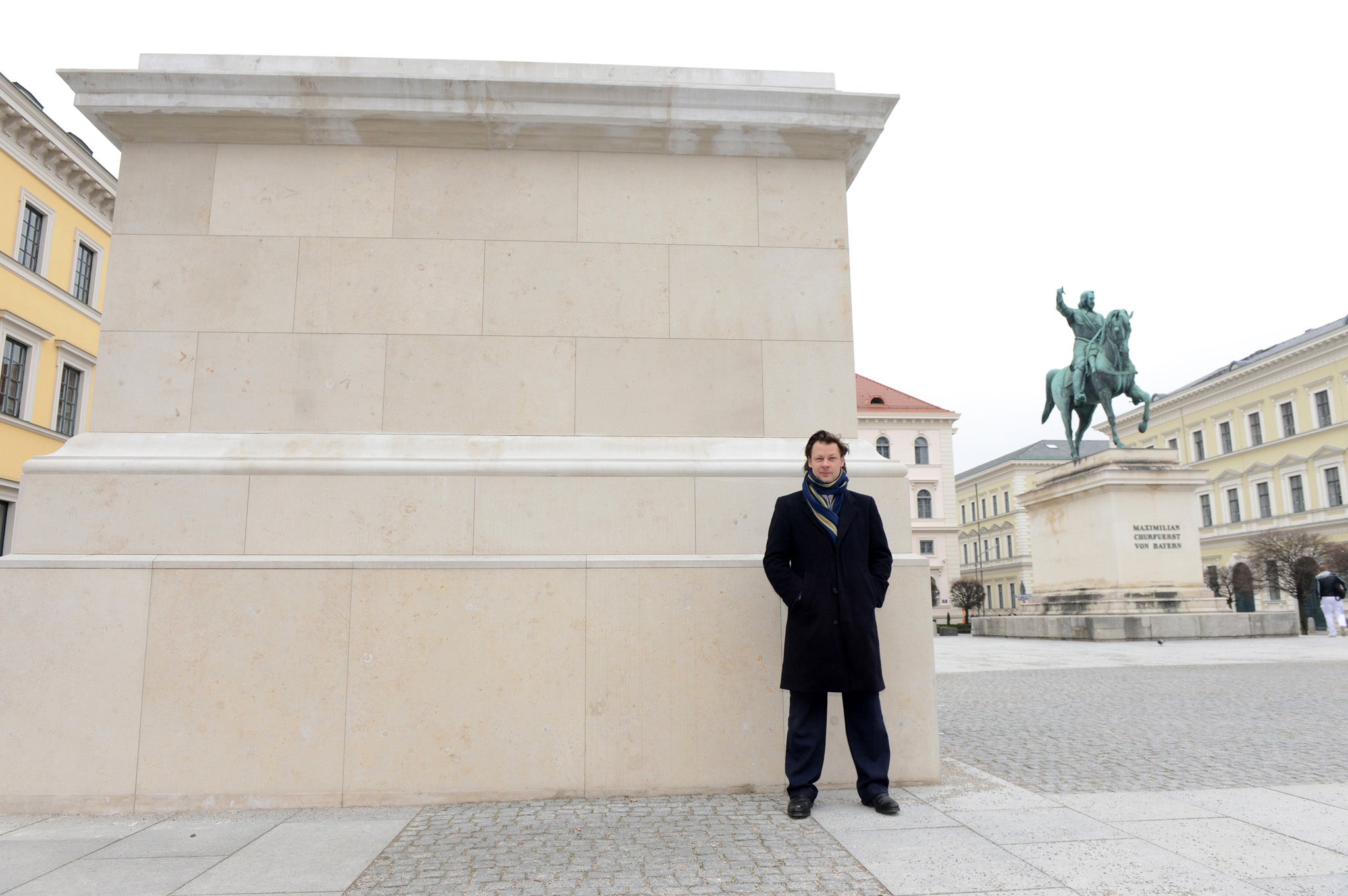 Alexander Laner poses with the 4th Plinth Munich