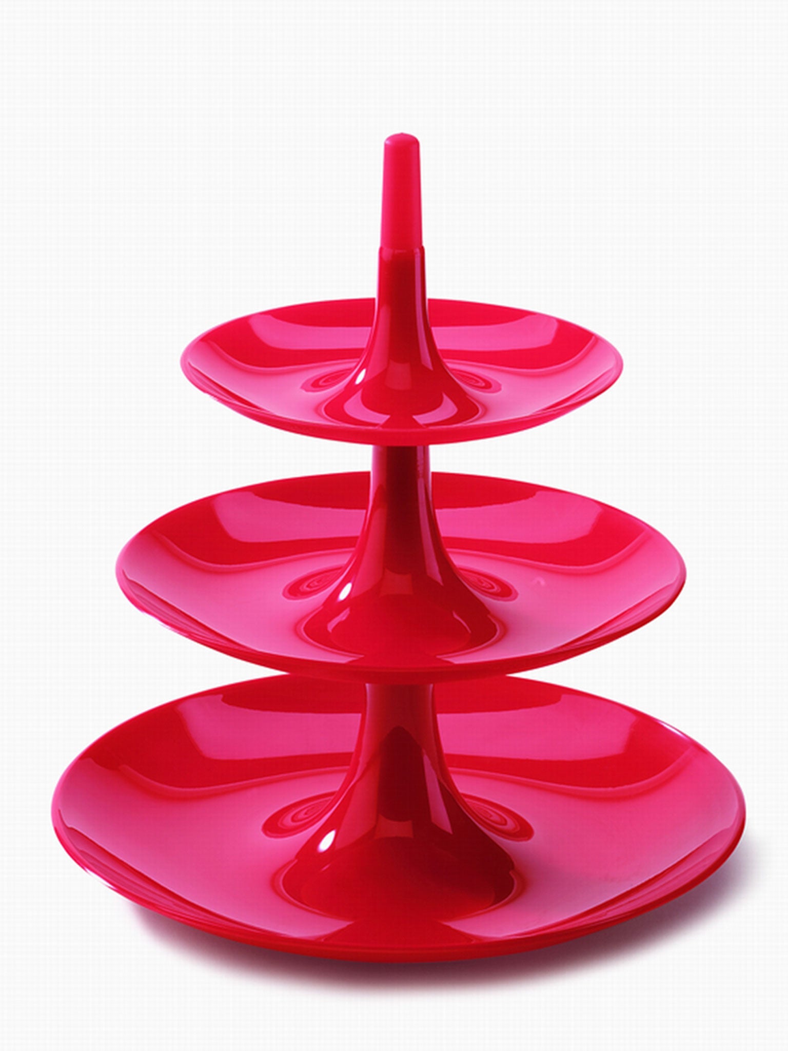 Babell Tiered Fruit Dish £19.80, Koziol. This three-tiered plastic stand makes a red-hot table centrepiece. 0121 224 7728, redcandy.co.uk