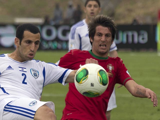 Fabio Coentrao in action against Israel