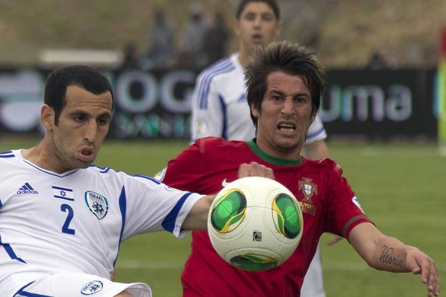 Fabio Coentrao in action against Israel