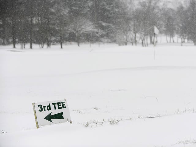 A golf course is hit by the weather