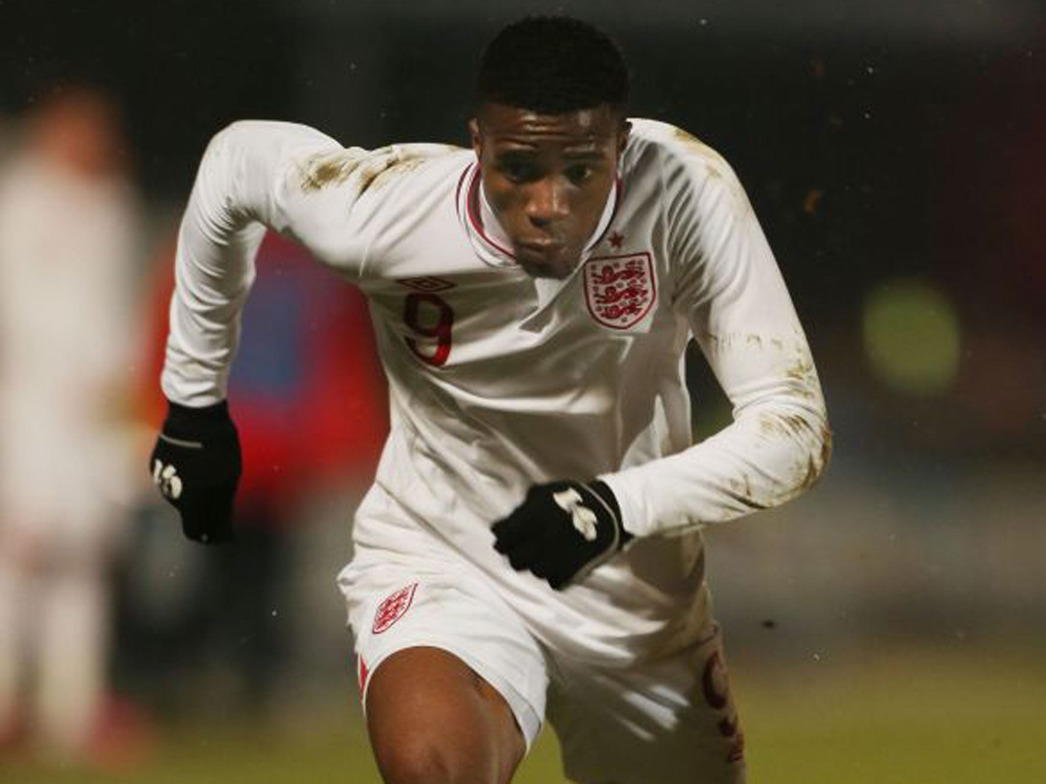 Wilfried Zaha scored his first goal for England Under-21