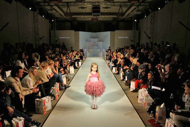 Child models take to the catwalk at the inaugural Global Kids Fashion Week show at London’s Freemasons Hall this week