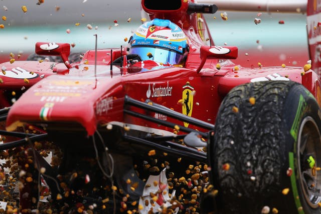 Fernando Alonso's Malaysian Grand Prix lasted just one lap following a foolish decision made by the Spaniard and Ferrari