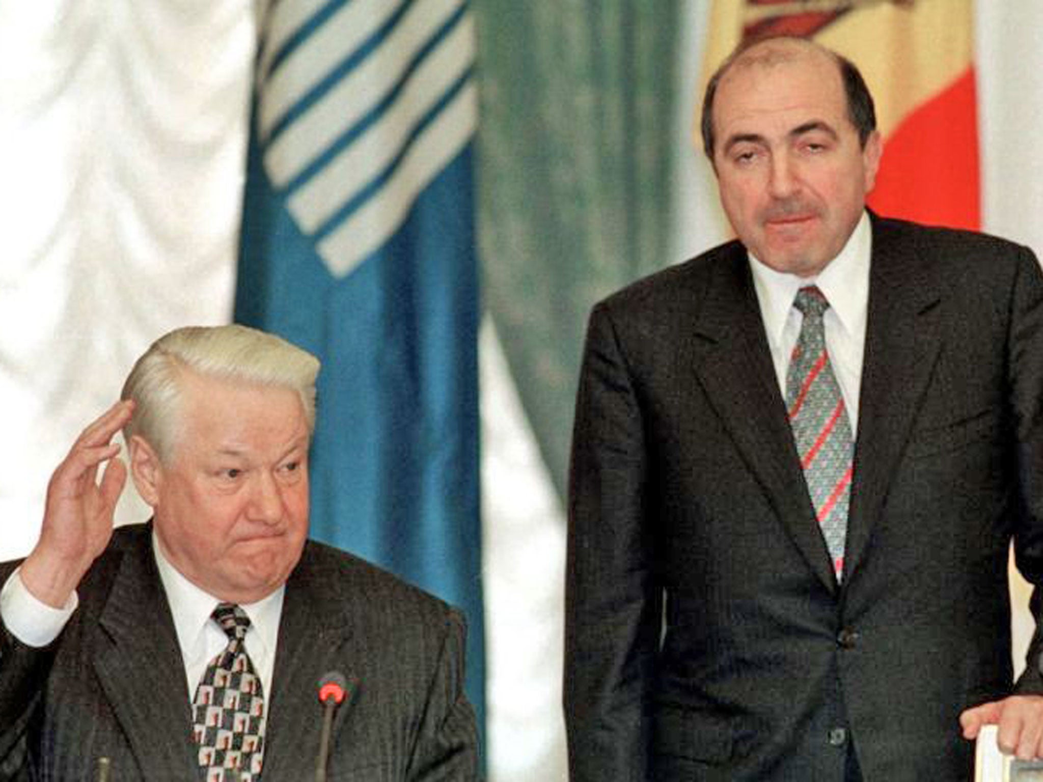 Boris Berezovsky rose to prominence as a key ally of former Russian President Boris Yeltsin, pictured together here in 1998