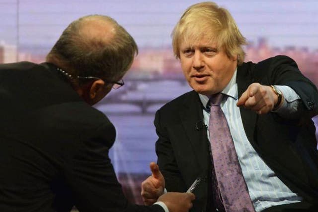Boris Johnson (right) has lauded Eddie Mair (left) for the tough TV grilling he gave him on Sunday