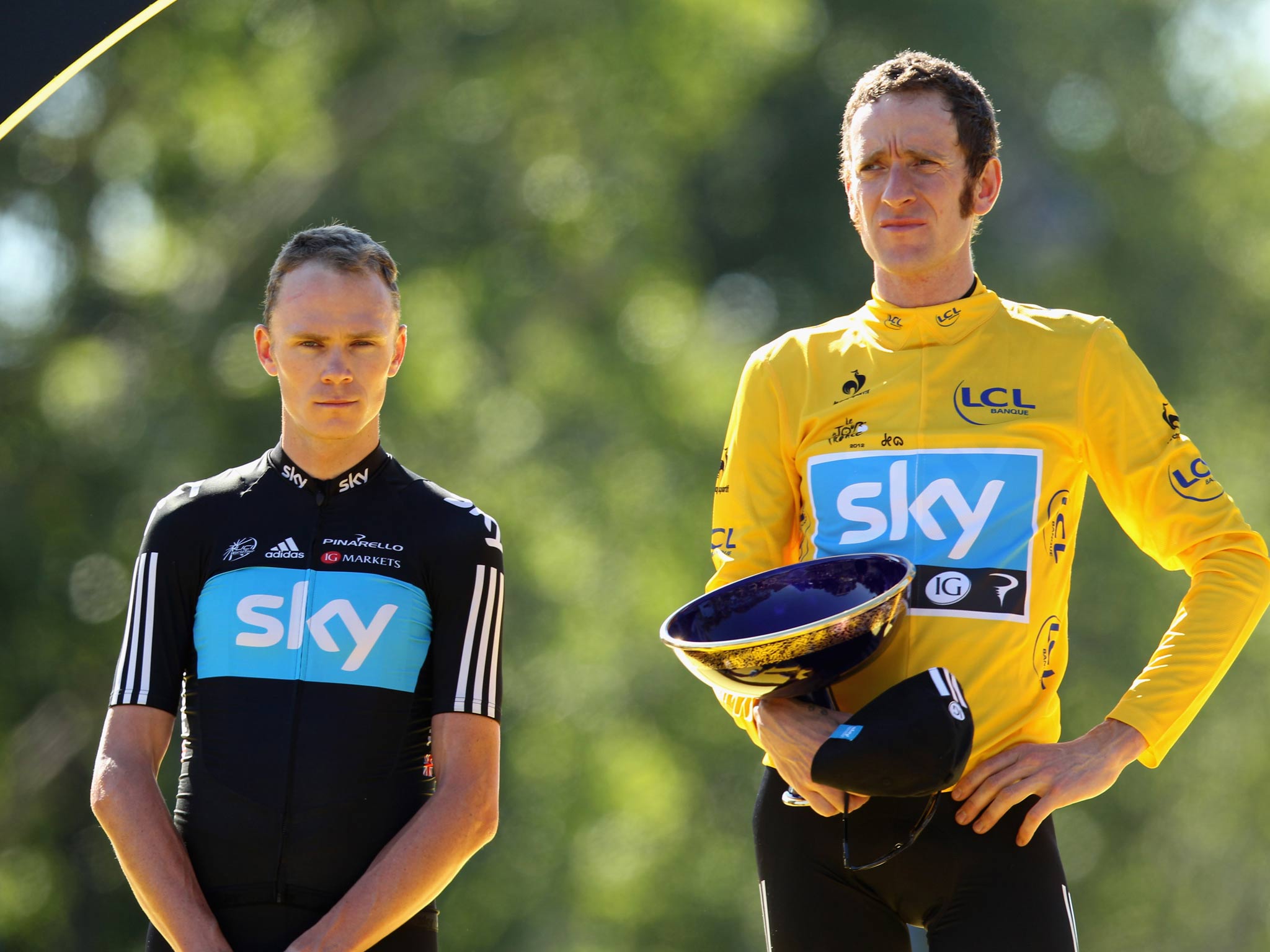 Bradley Wiggins v Chris Froome Tensions between the two came to a head during Wiggins' triumph at last summer's Tour de France. With Froome instructed by Team Sky to hold back for the eventual winner, the 27-year-old ignored it and raced up to