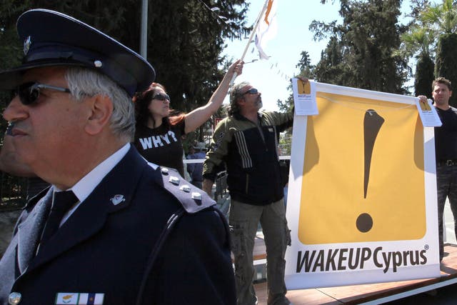 Protesters in Nicosia