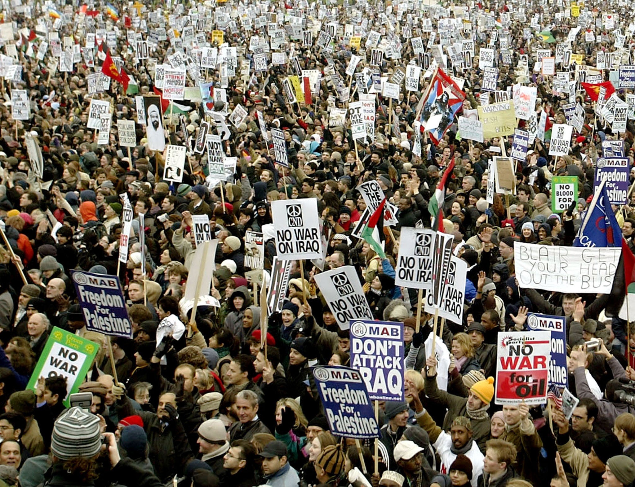 ‘People’s Assembly’ hope to unite those angered by the Government’s economic decisions and be bigger than the anti-Iraq war demo in 2003 (pictured)