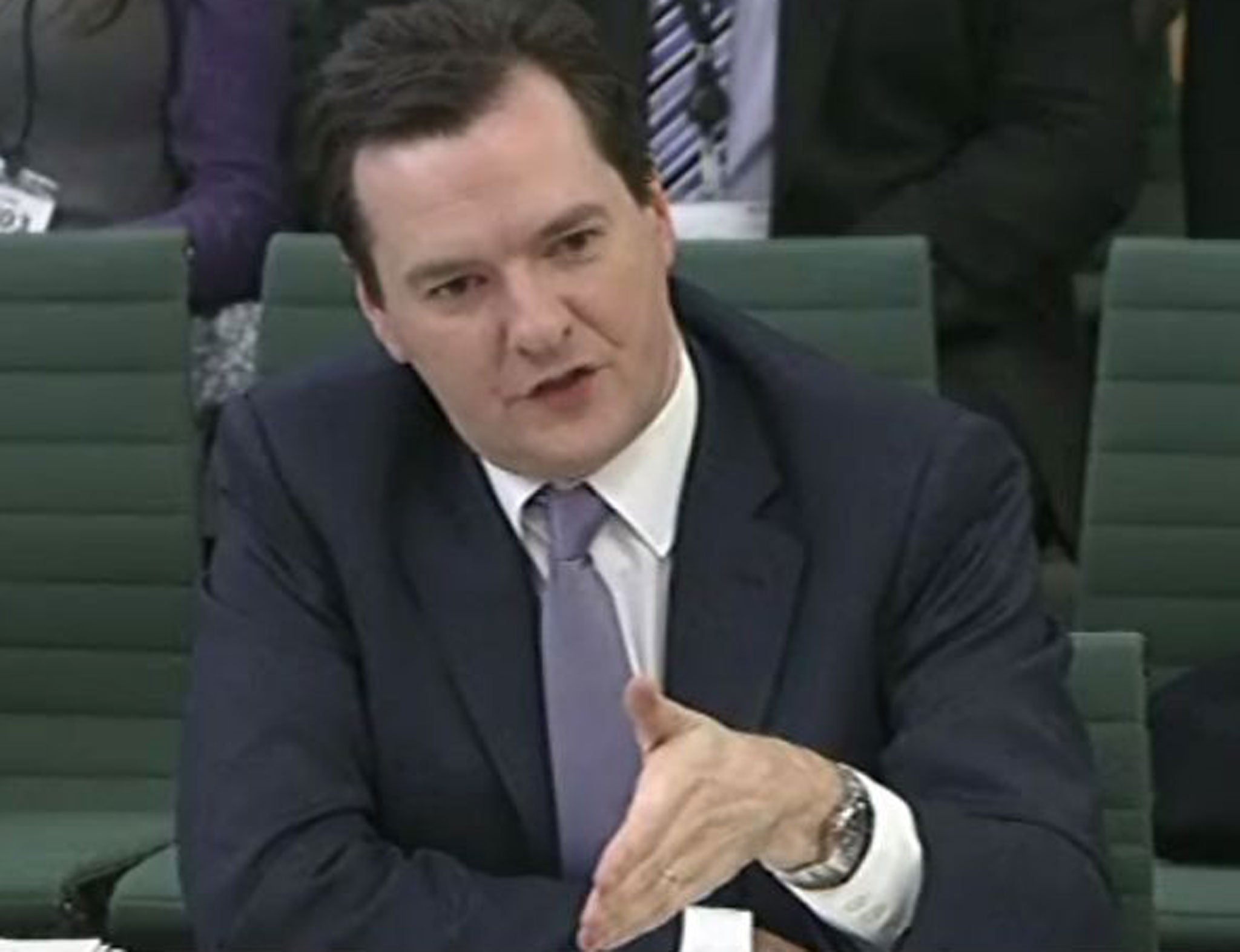 The Chancellor George Osborne addressing the Treasury Select Committee