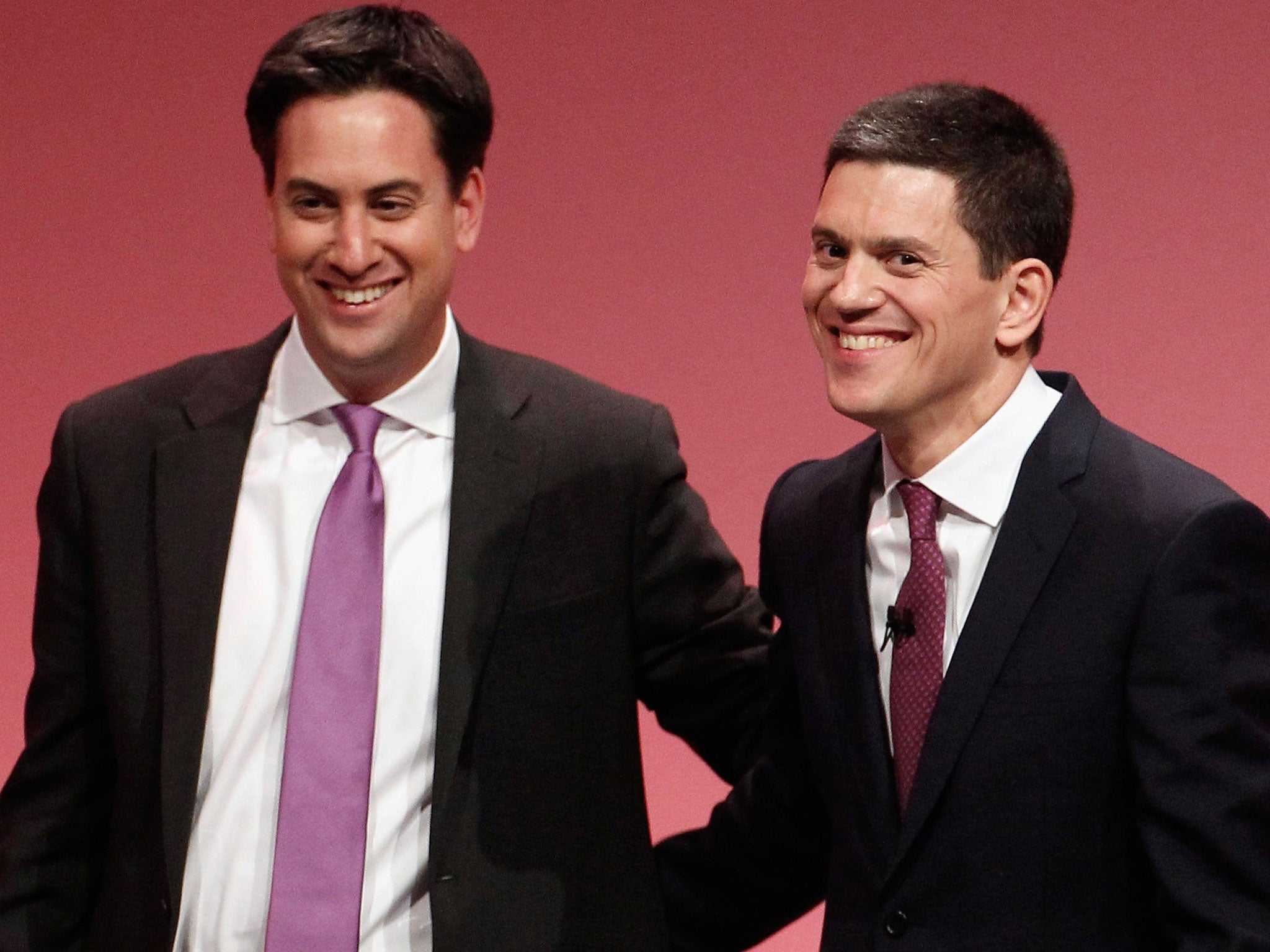 David Miliband with his brother, Labour leader Ed Miliband