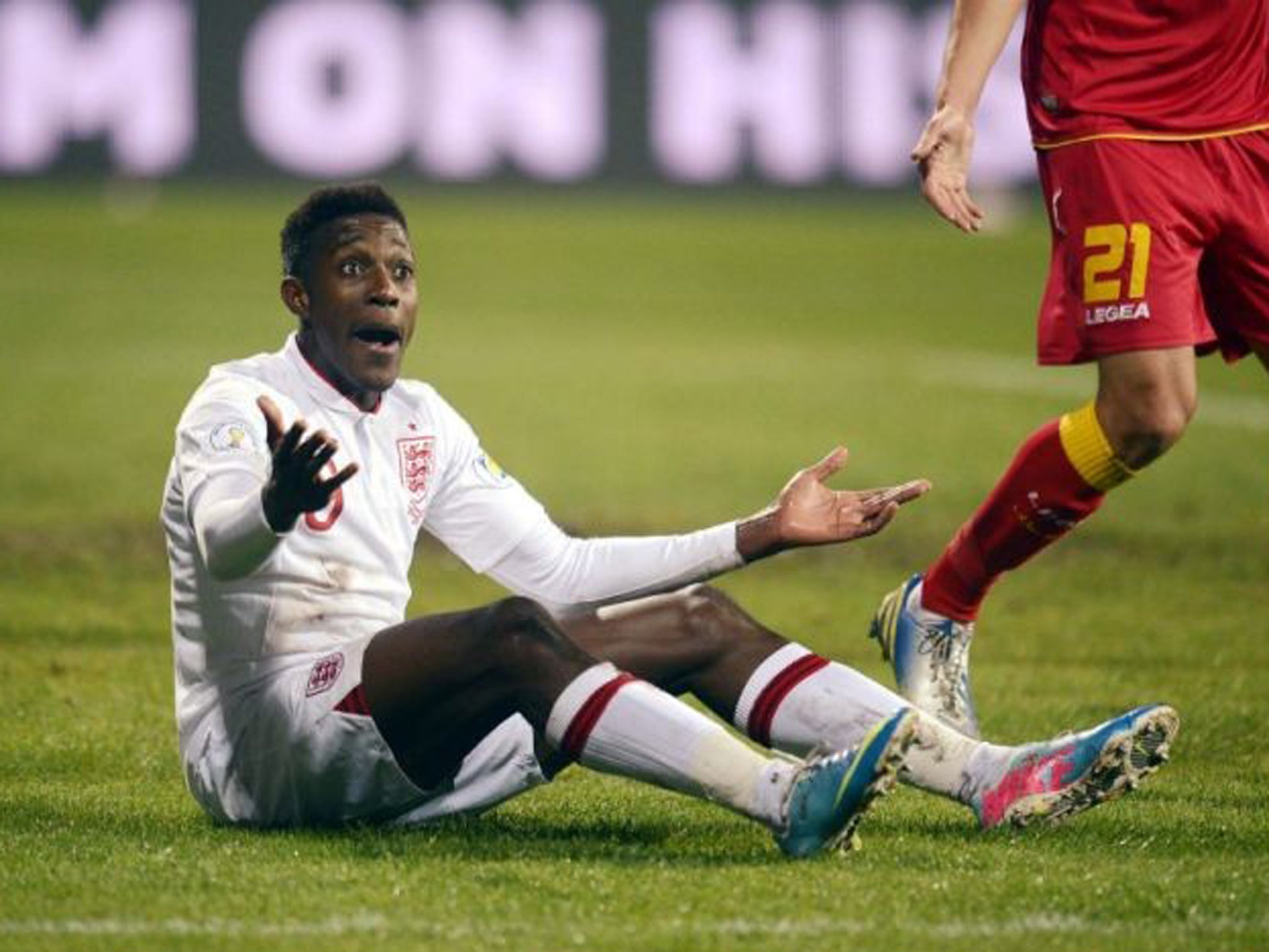 Danny Welbeck tumbled in the box during the first half