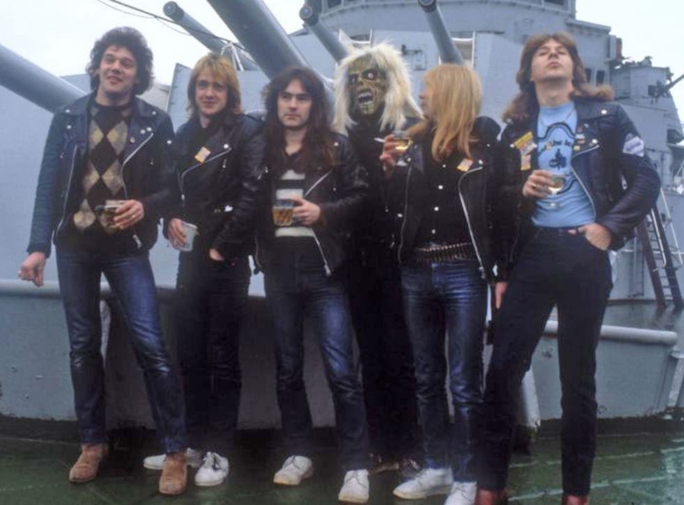 Burr, far right, with Iron Maiden in 1980