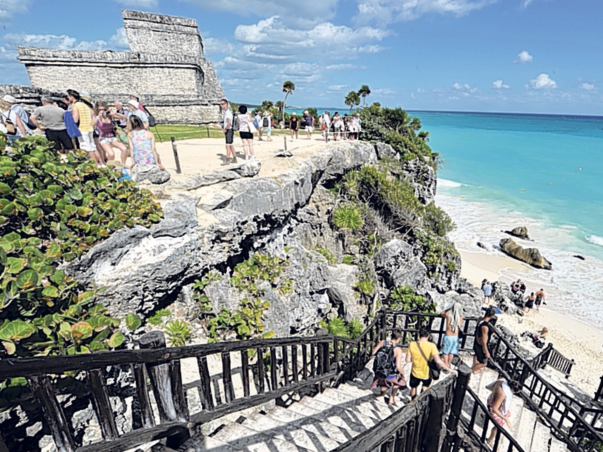 Cliff note: Tulum's Mayan ruins above the beach