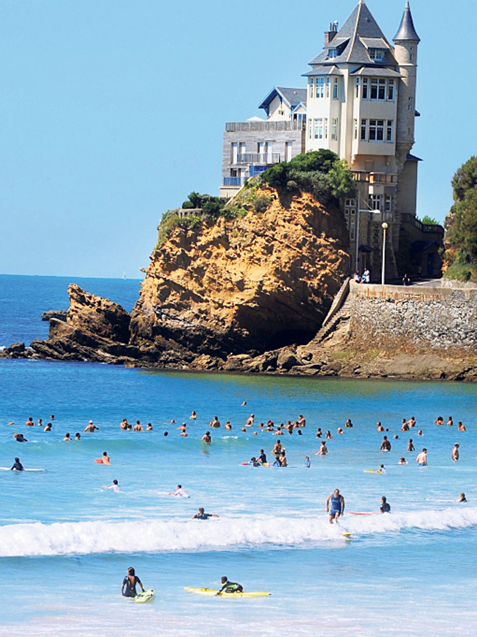 Lap it up: holidaymakers take to the water in Biarritz