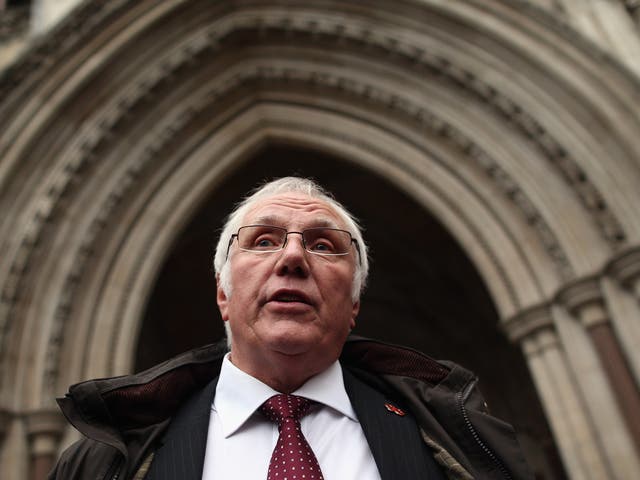 Trevor Hicks at the High Court after the Hillsborough Inquiry
