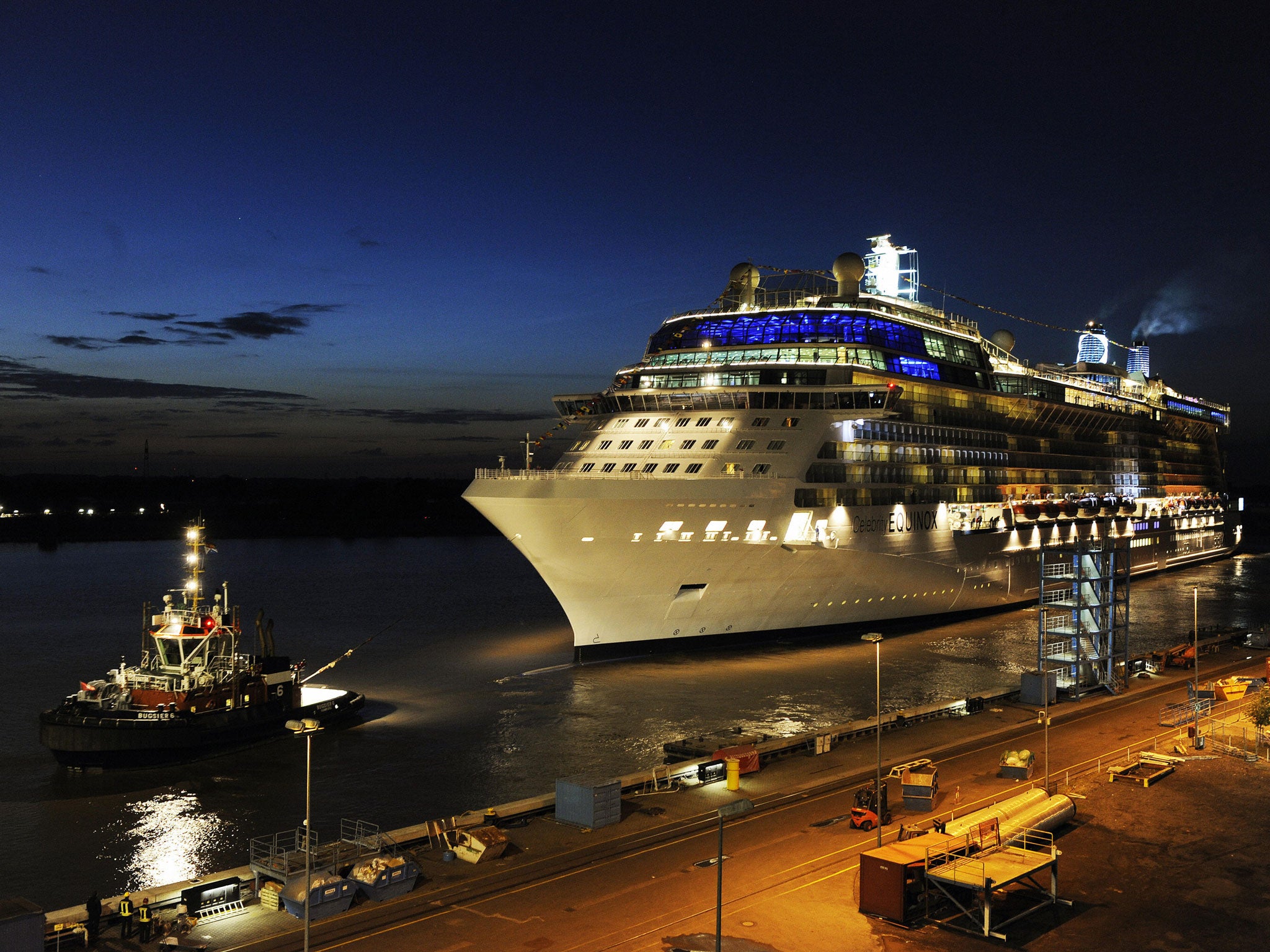 The cruise ship 'Celebrity Equinox' run by the US-Norwegian shipping company Celebrity Cruises