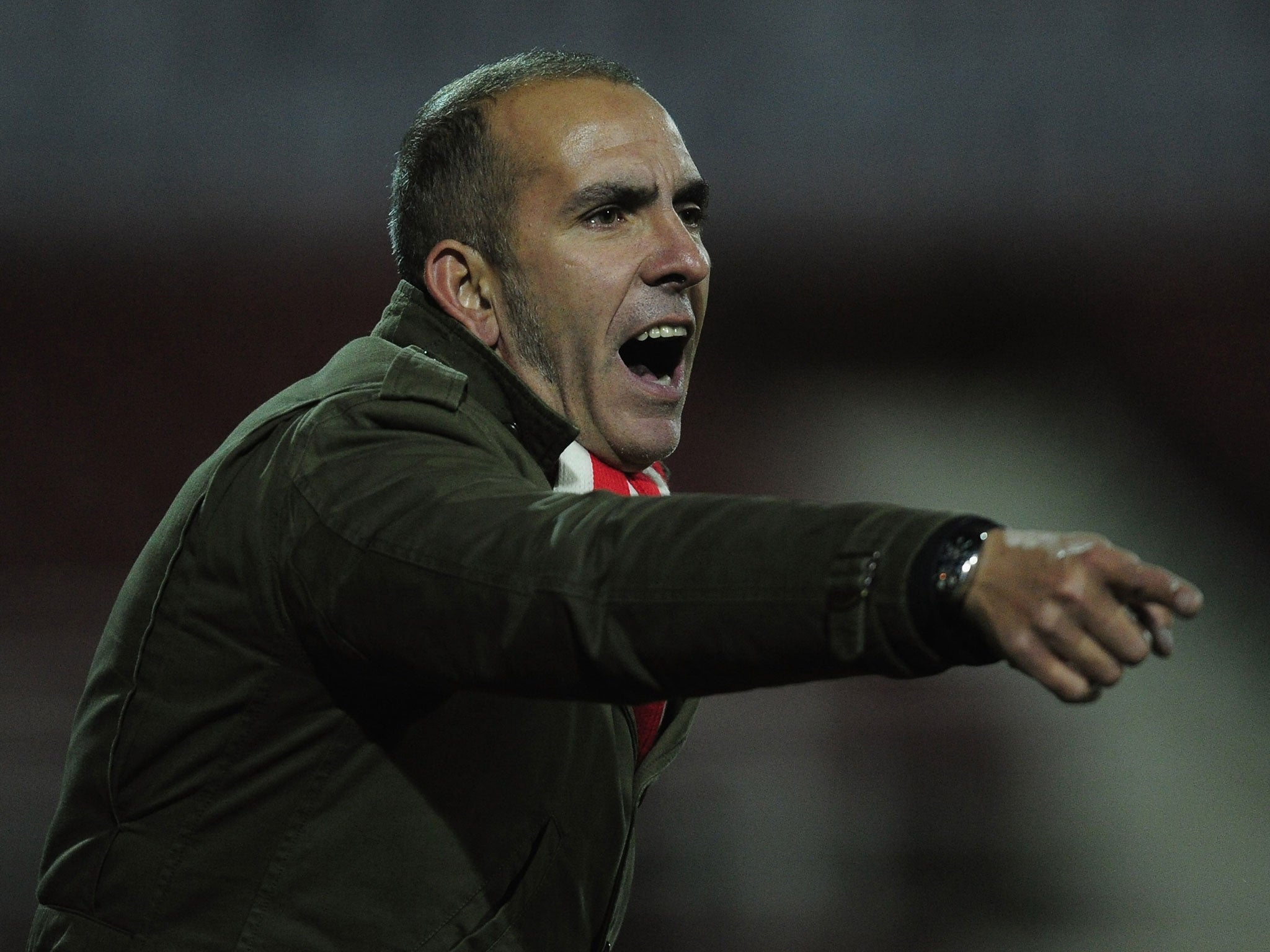While managing Swindon Town, Paolo Di Canio gives instructions