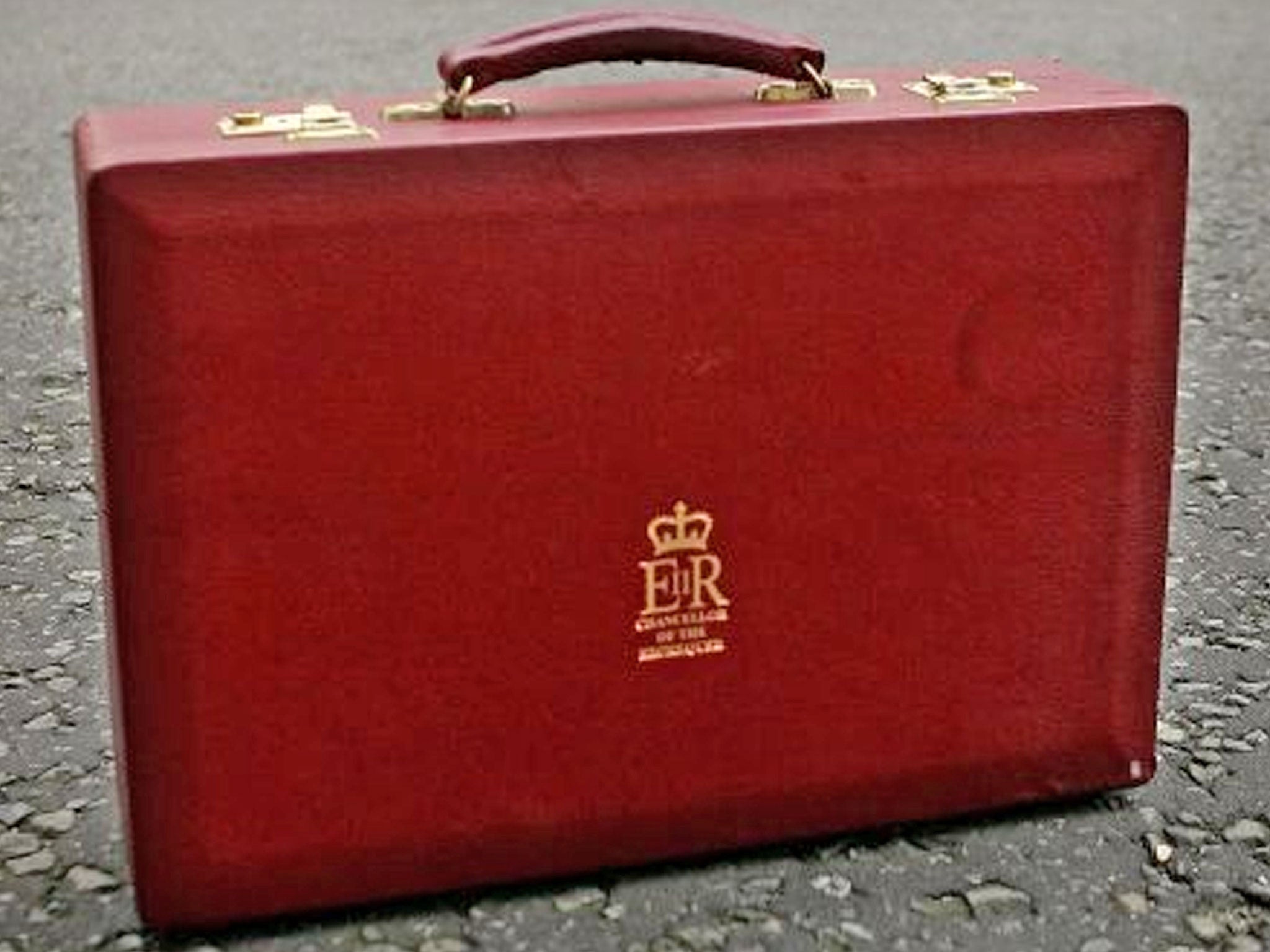 A replica of the British Chancellor's cabinet briefcase