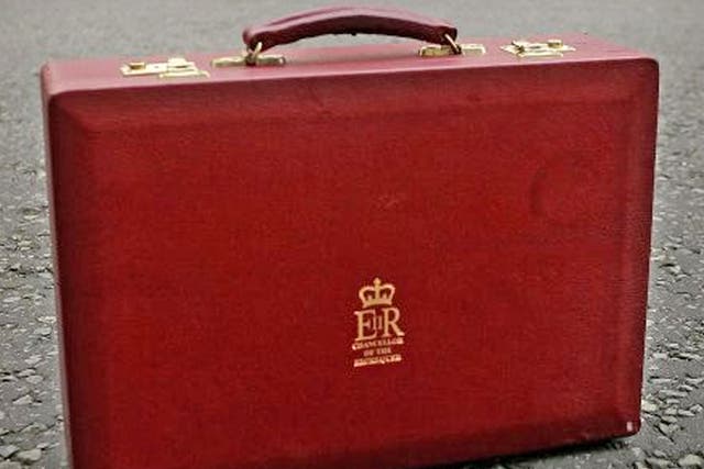 A replica of the British Chancellor's cabinet briefcase 