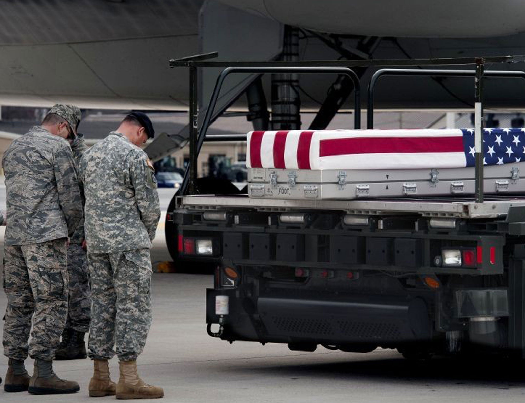 The body of Sgt Michael Cable, 26, returning home from Afghanistan