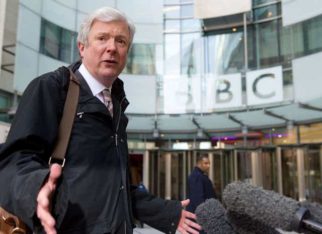 BBC Director General Tony Hall arriving at New Broadcasting House this morning