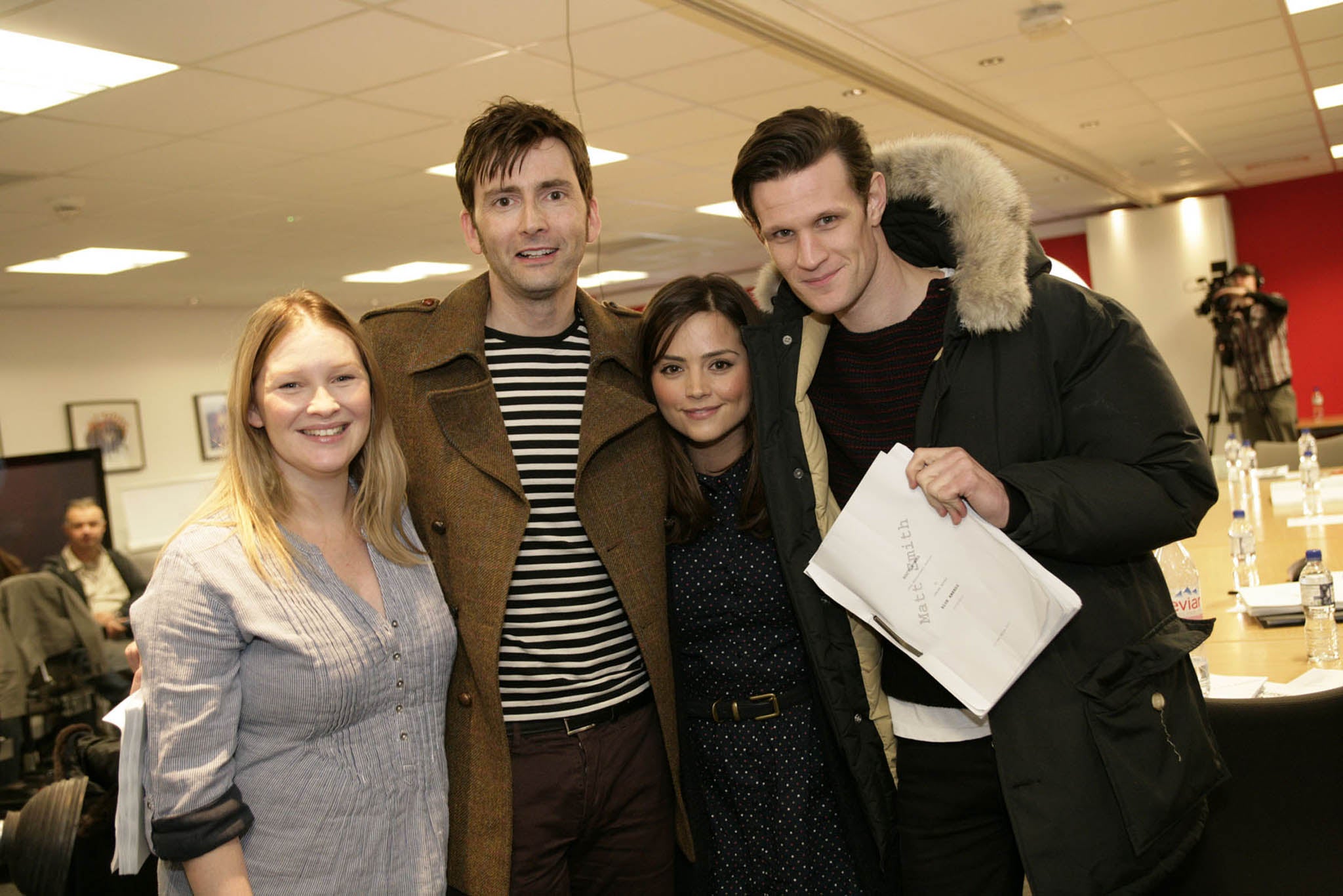 David Tennant and Matt Smith at the read-through for the Doctor Who 50th anniversary