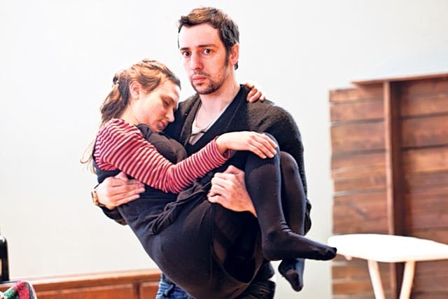 Helping hand: Jessica Bastick-Vines as Joe and Ralf Little as Bri in 'A Day in the Death of Joe Egg'
