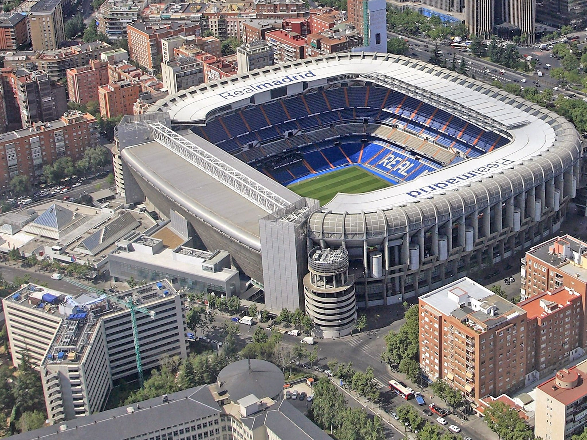 The Santiago Bernabeu stadium, home of Real Madrid