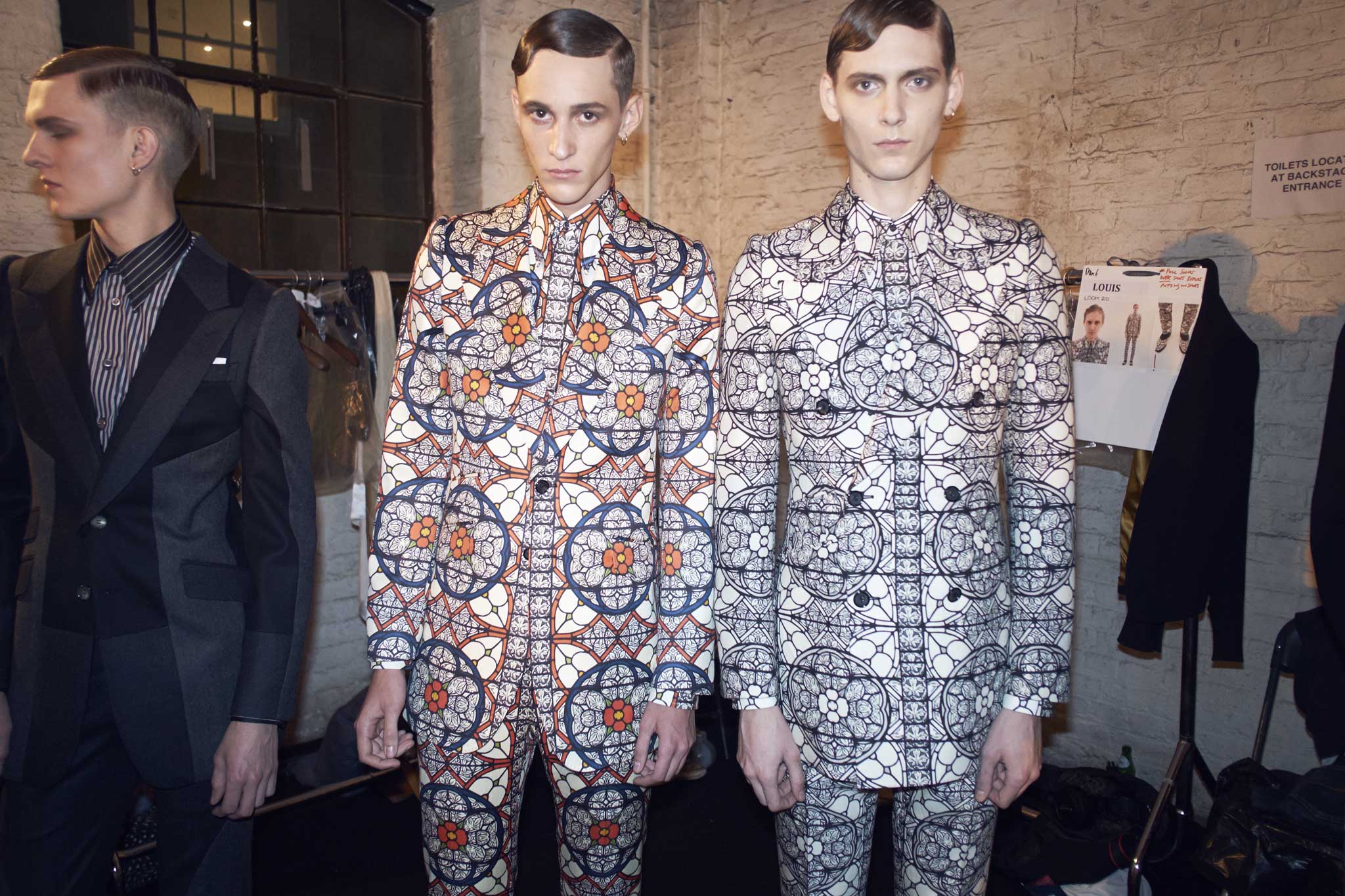 Backstage at the Alexander McQueen 2013 collection in January