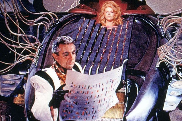 O’Shea as the inventor Durand Durand, with Jane Fonda in Roger Vadim’s cult classic ‘Barbarella’