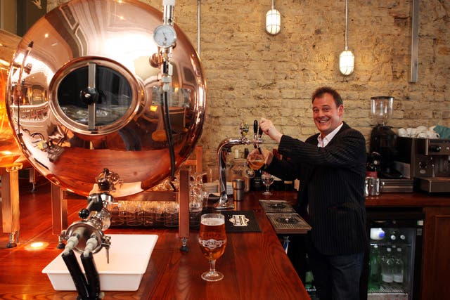 Taste the difference: Nick Miller, CEO of Meantime, pours a pint off the brewery’s tank beer