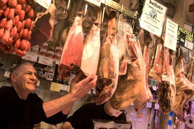 This little piggy: a jamoneria in Madrid like the one Ian Irvine visited