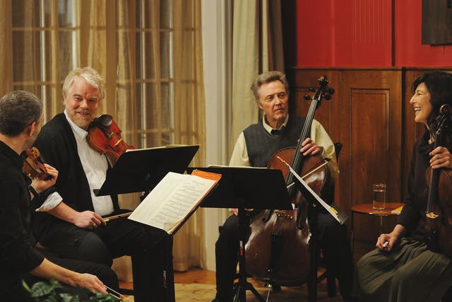 Highly strung: Mark Ivanir, Philip Seymour Hoffman, Christopher Walken and Catherine Keener in the melodramatic but beautifully played ‘A Late Quartet’