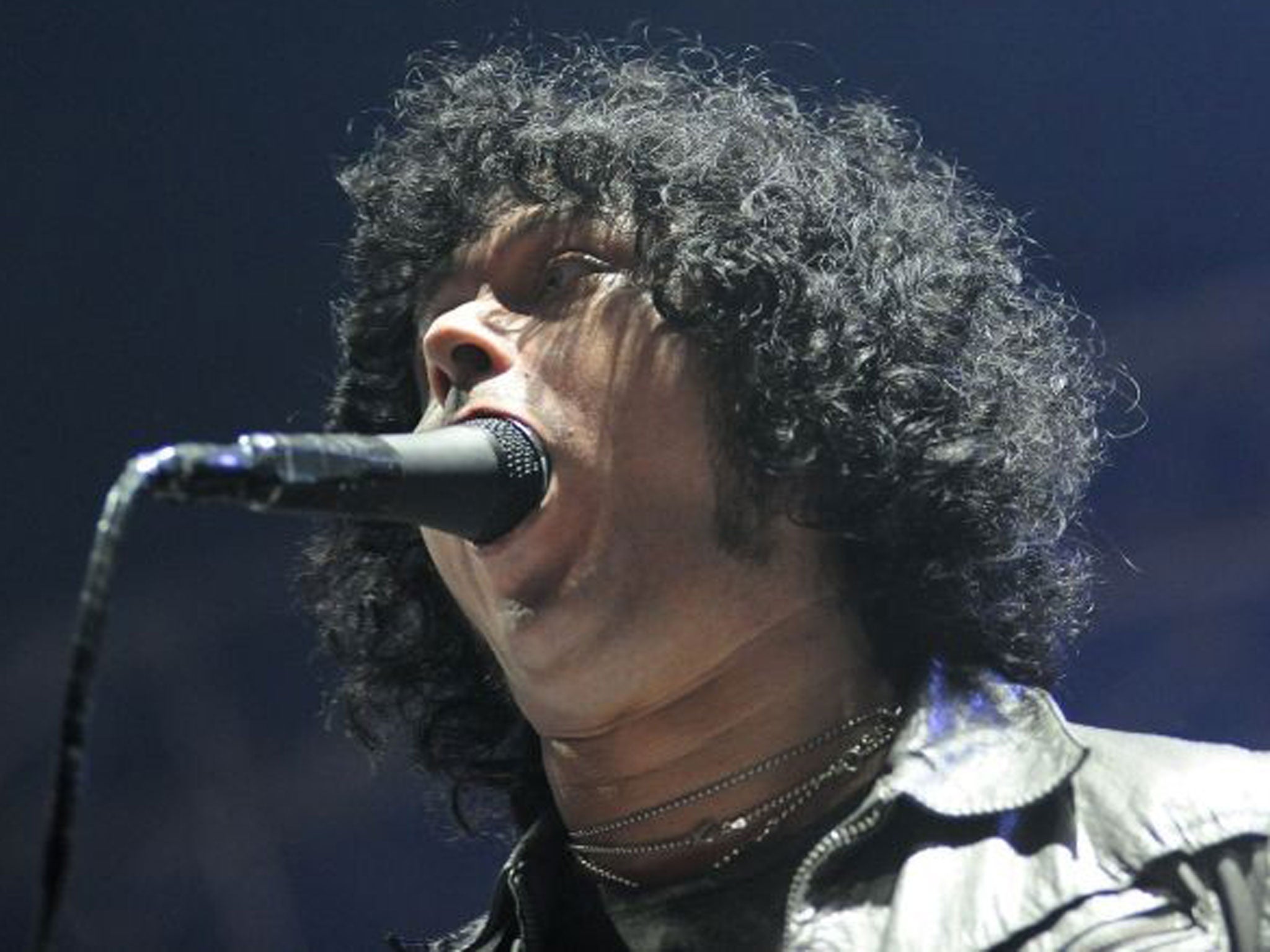 Cedric Bixler-Zavala of At The Drive-In performs on stage at Splendour In The Grass