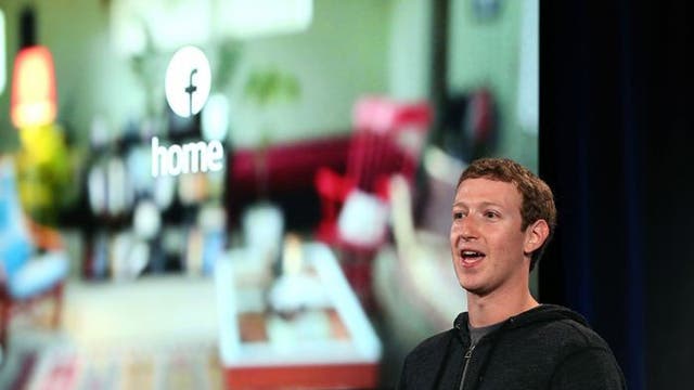 Mark Zuckerberg unveils the new software –Facebook Home –in California