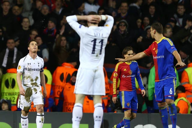 Scott Parker reacts after missing a clear chance against Basel