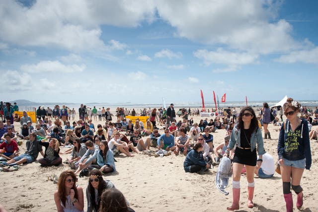 Beach activities during Beach Break Live festival at Pembrey Country Park last year