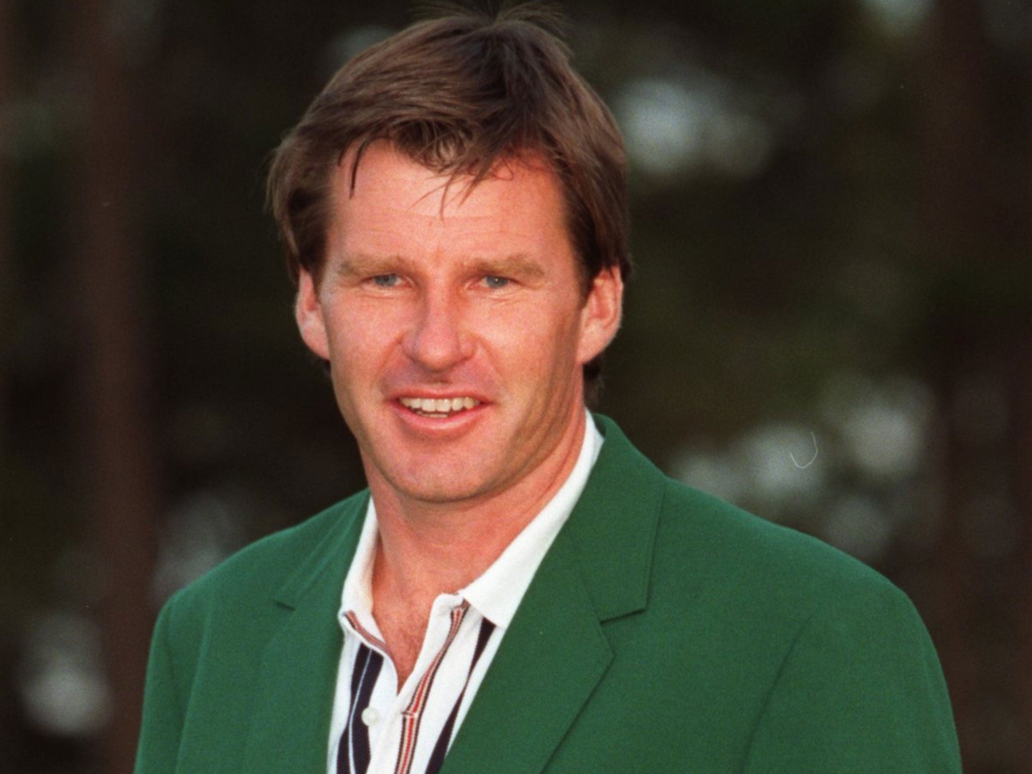 Way back when: Nick Faldo sports the green jacket in 1996