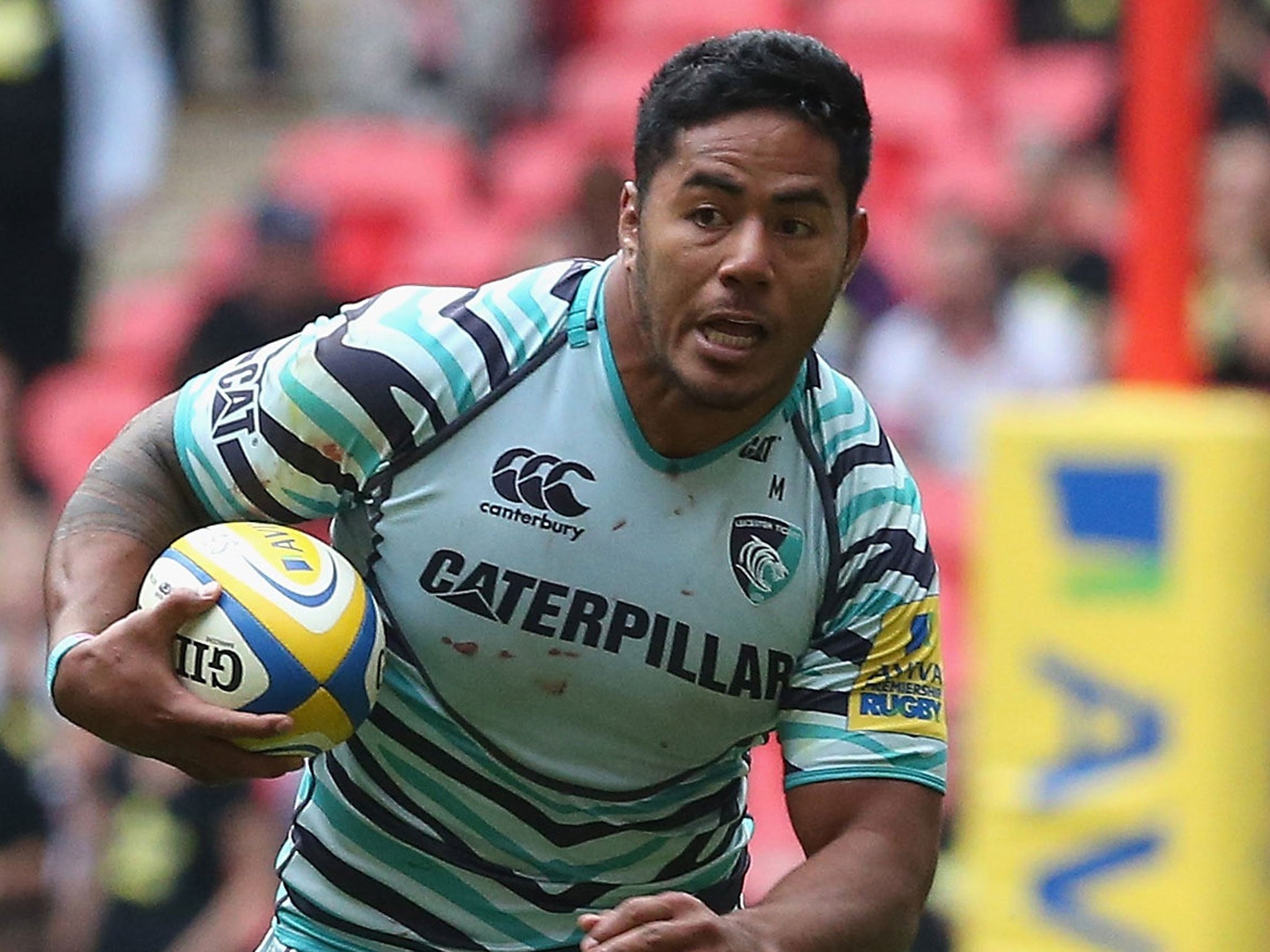French test: Outsize outside-centres Manu Tuilagi (pictured) and Mathieu Bastareaud are on collision course today