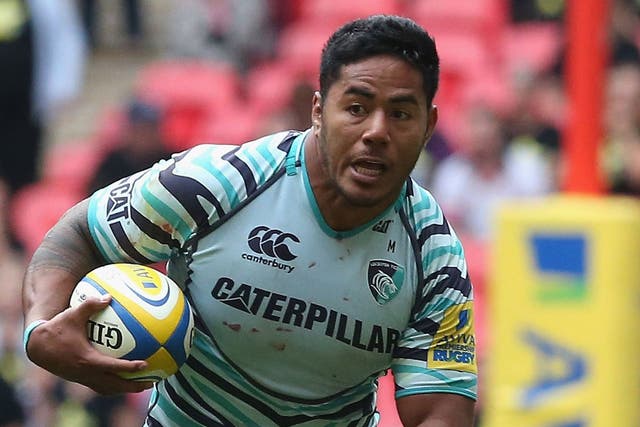 French test: Outsize outside-centres Manu Tuilagi (pictured) and Mathieu Bastareaud are on collision course today