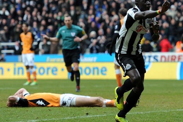 Papiss Cisse eased Newcastle's relegation fears with an injury-time winner against Fulham 