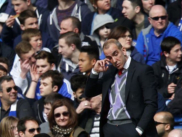 Sunderland's new manager Paolo di Canio during his first match English Premiere League match in charge against Chelsea at Stamford Bridge