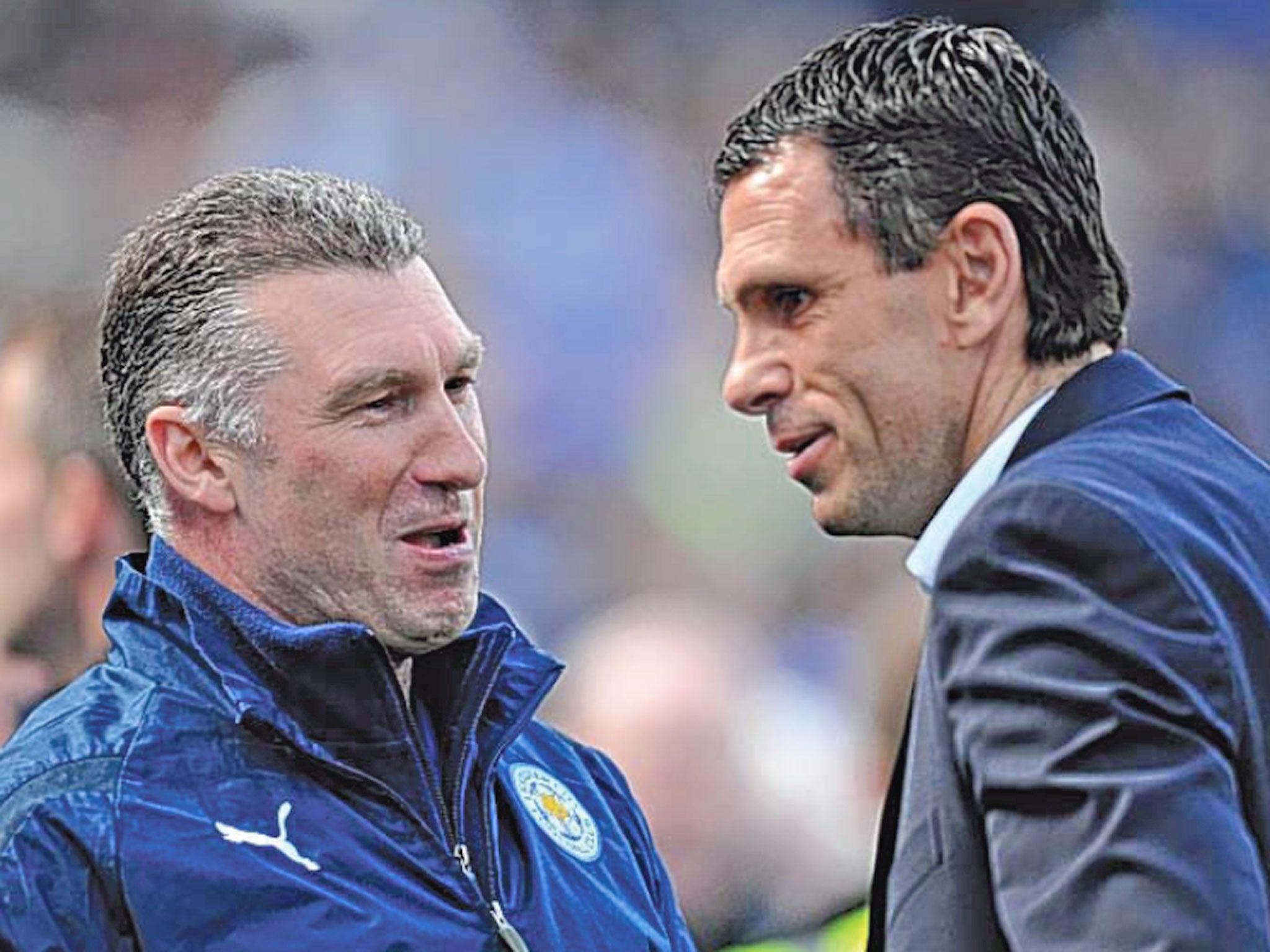 The Brighton manager Gus Poyet (right) says there will be a two-tier Championship next season because of financial rules